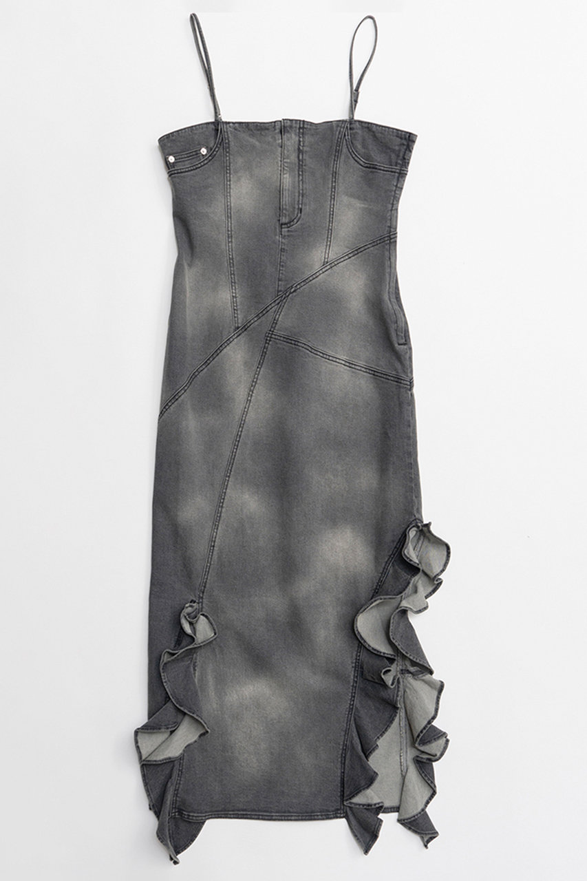 メゾンスペシャル/MAISON SPECIALの【予約販売】Frill Denim Dress/フリルデニムワンピース(BLK(ブラック)/21261265802)
