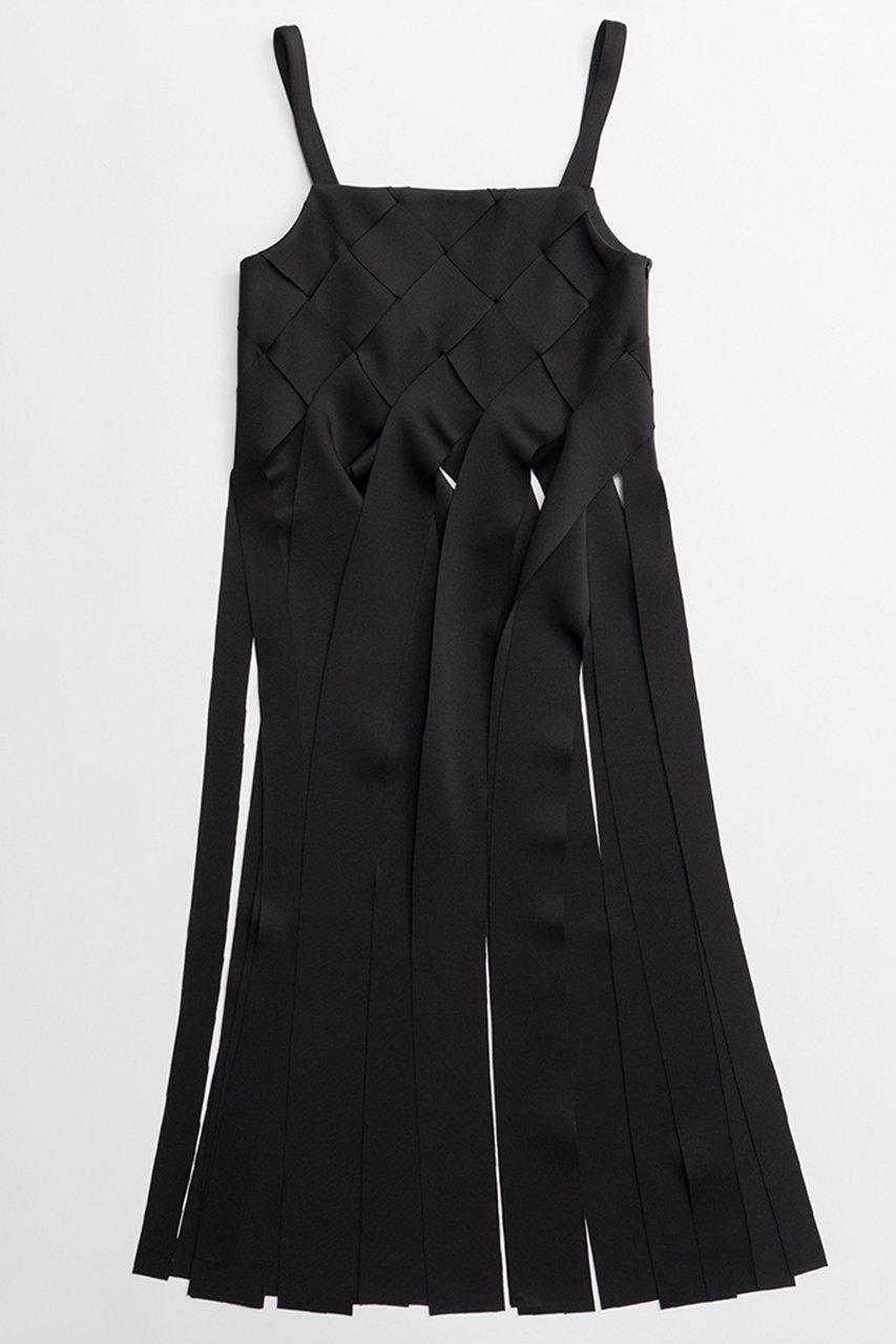 メゾンスペシャル/MAISON SPECIALの【予約販売】Cross Fringe Dress/クロスフリンジワンピース(BLK(ブラック)/21261265803)