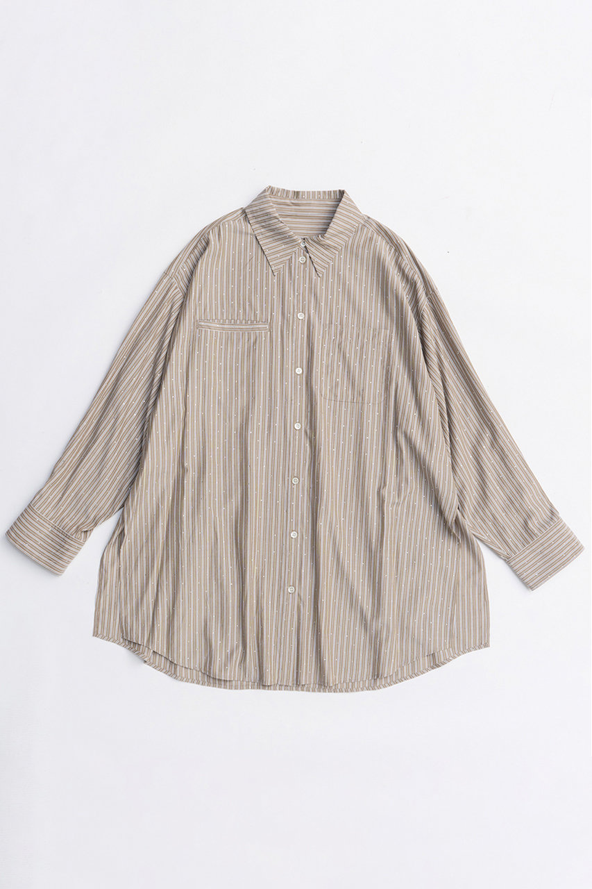 メゾンスペシャル/MAISON SPECIALの【予約販売】Rhinestone Overshirt/ラインストーンオーバーシャツ(CML(キャメル)/21261315201)