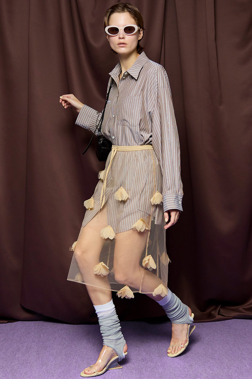 MAISON SPECIAL(メゾンスペシャル)｜Rhinestone Overshirt/ライン 