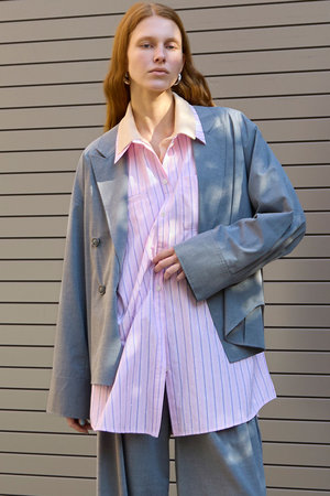 メゾンスペシャル/MAISON SPECIALの【予約販売】Rhinestone Overshirt/ラインストーンオーバーシャツ(110400/110403)