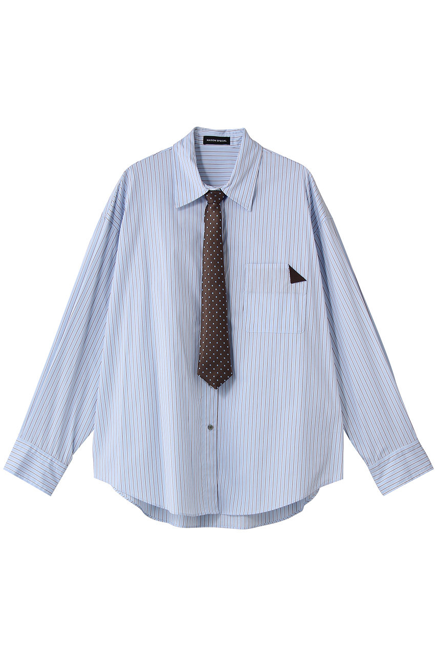 MAISON SPECIAL ネクタイシャツ(完売商品) MAISON SPECIAL（メゾンスペシャル） ブラウス シャツ Chain Tie Shirt