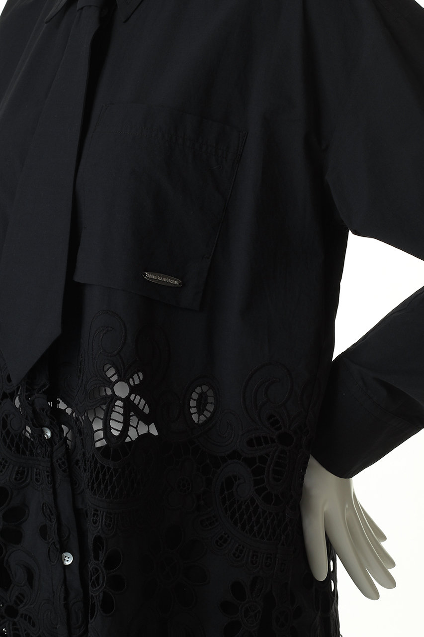 新品未使用♡MAISON SPECIAL♡エンブロイダリーネクタイシャツ Hem Embroidery Neck Tie Shirt/ヘムエンブロイダリーネクタイシャツ