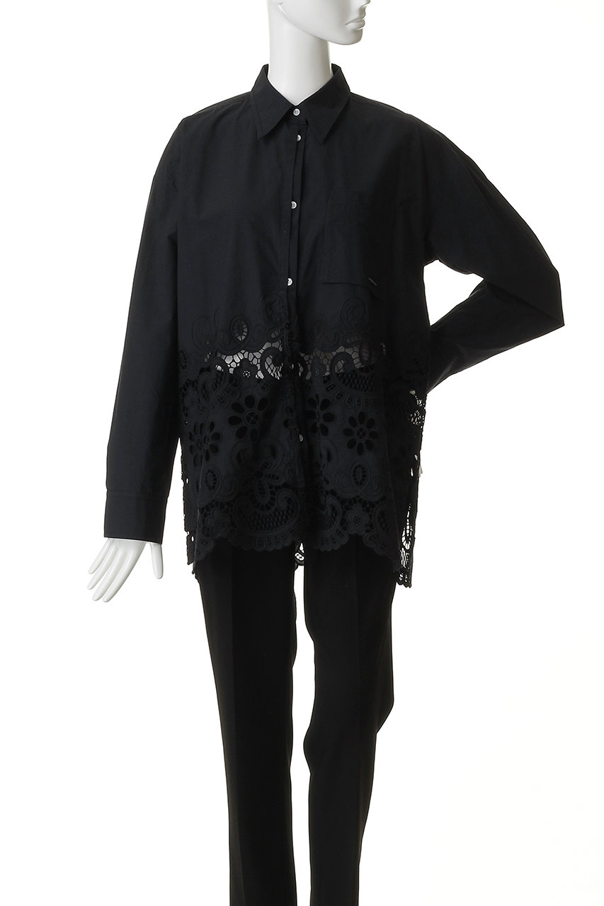 MAISON SPECIAL(メゾンスペシャル)｜Hem Embroidery Neck Tie Shirt