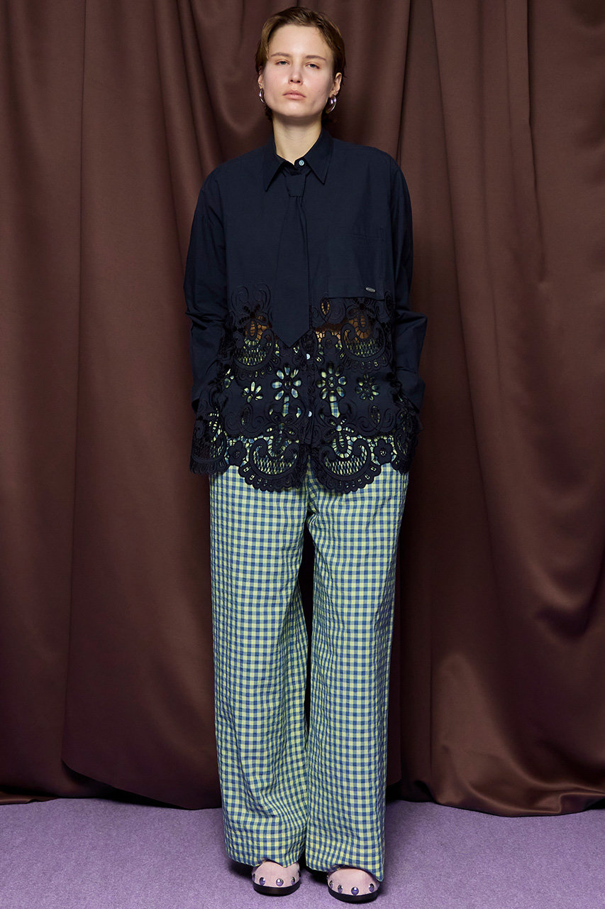 新品未使用♡MAISON SPECIAL♡エンブロイダリーネクタイシャツ MAISON SPECIAL(メゾンスペシャル)｜Hem Embroidery Neck Tie Shirt