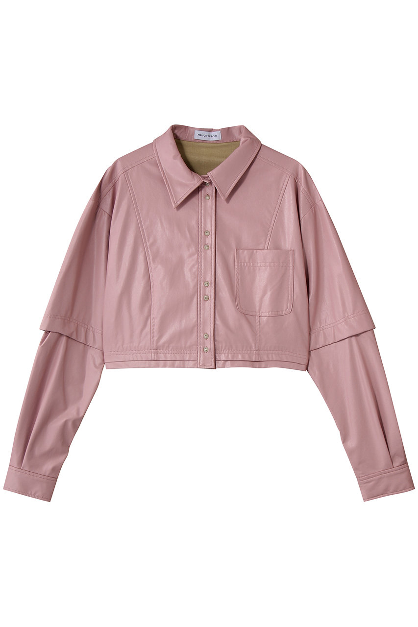メゾンスペシャル/MAISON SPECIALのShort Sleeve Shirt/ショートレザーシャツ(PNK(ピンク)/21261315303)