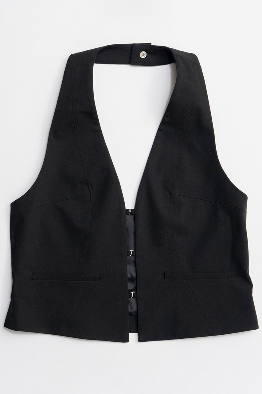 メゾンスペシャル/MAISON SPECIALの【予約販売】Suiting Halter Neck Vest/スーチングホルターネックベスト(BLK(ブラック)/21261315702)