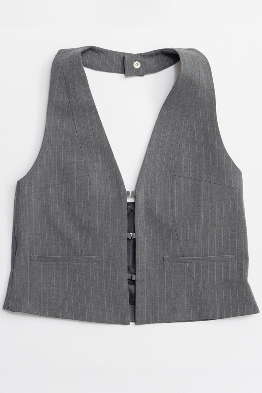 メゾンスペシャル/MAISON SPECIALの【予約販売】Suiting Halter Neck Vest/スーチングホルターネックベスト(GRY(グレー)/21261315702)
