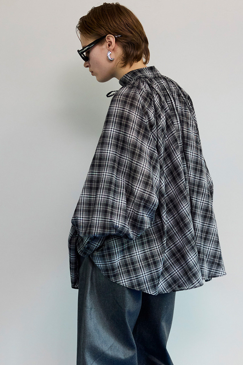 メゾンスペシャル Maison Special花柄シフォンVネックブラウス MAISON SPECIAL(メゾンスペシャル)｜V-neck voluminous blouse/タイ付V