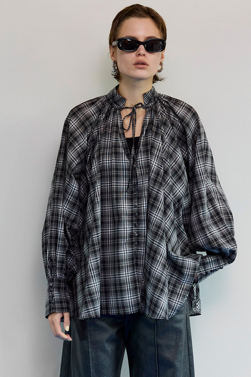 MAISON SPECIAL(メゾンスペシャル)｜V-neck voluminous blouse/タイ付V