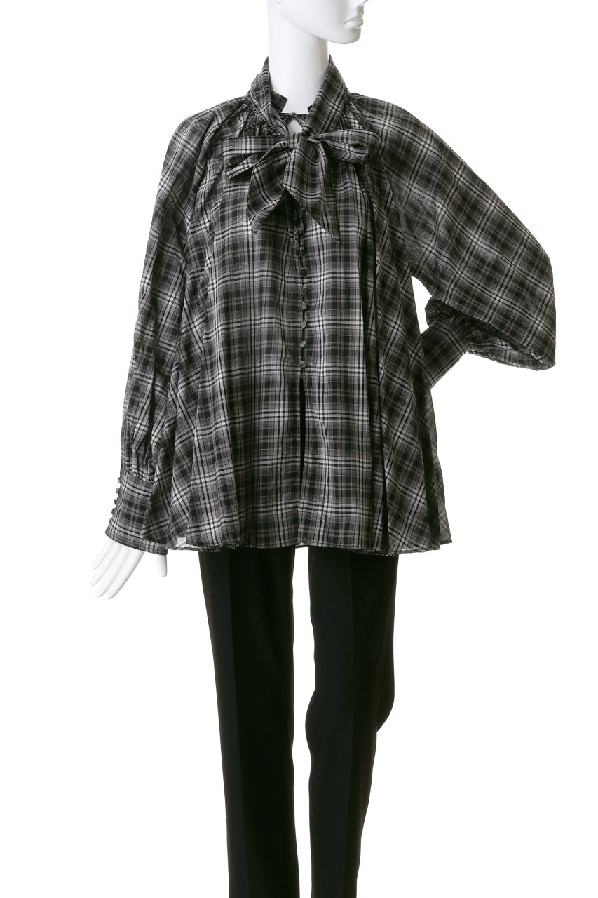 MAISON SPECIAL(メゾンスペシャル)｜V-neck voluminous blouse/タイ付V