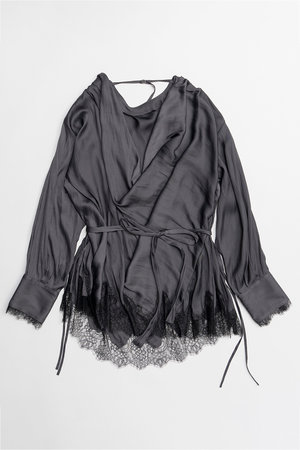 メゾンスペシャル/MAISON SPECIALの【予約販売】Lace combo drape shirt/レースコンビドレープシャツ(110400/110403)