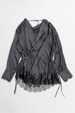 Lace combo drape shirt/レースコンビドレープシャツ