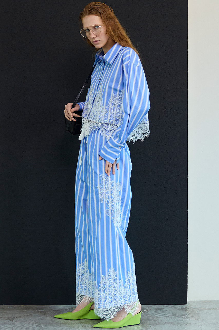MAISON SPECIAL(メゾンスペシャル)｜Striped Lace Shirt/ワイド