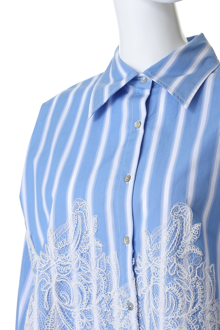 MAISON SPECIAL(メゾンスペシャル)｜Striped Lace Shirt/ワイド
