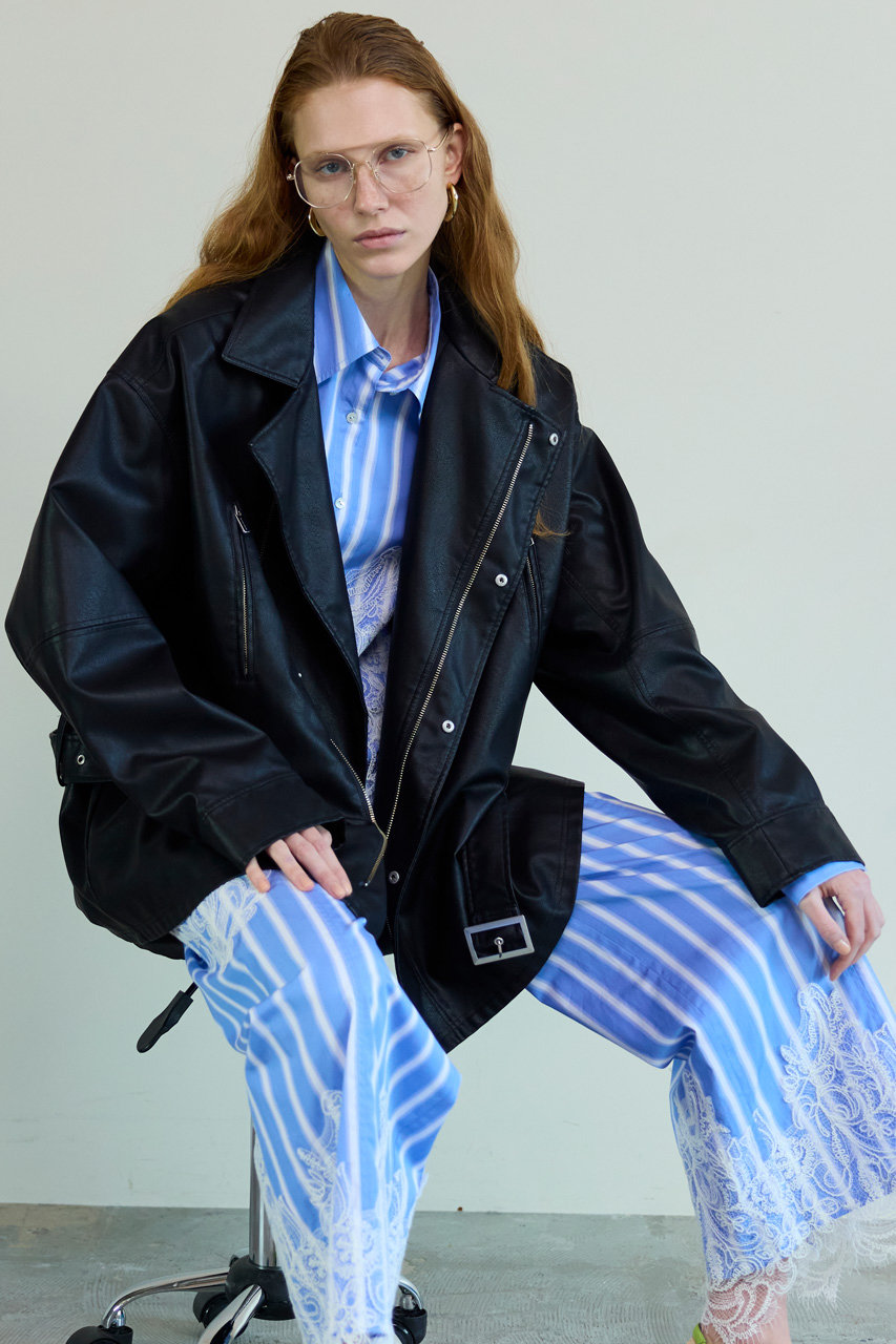 MAISON SPECIAL(メゾンスペシャル)｜Striped Lace Shirt/ワイド