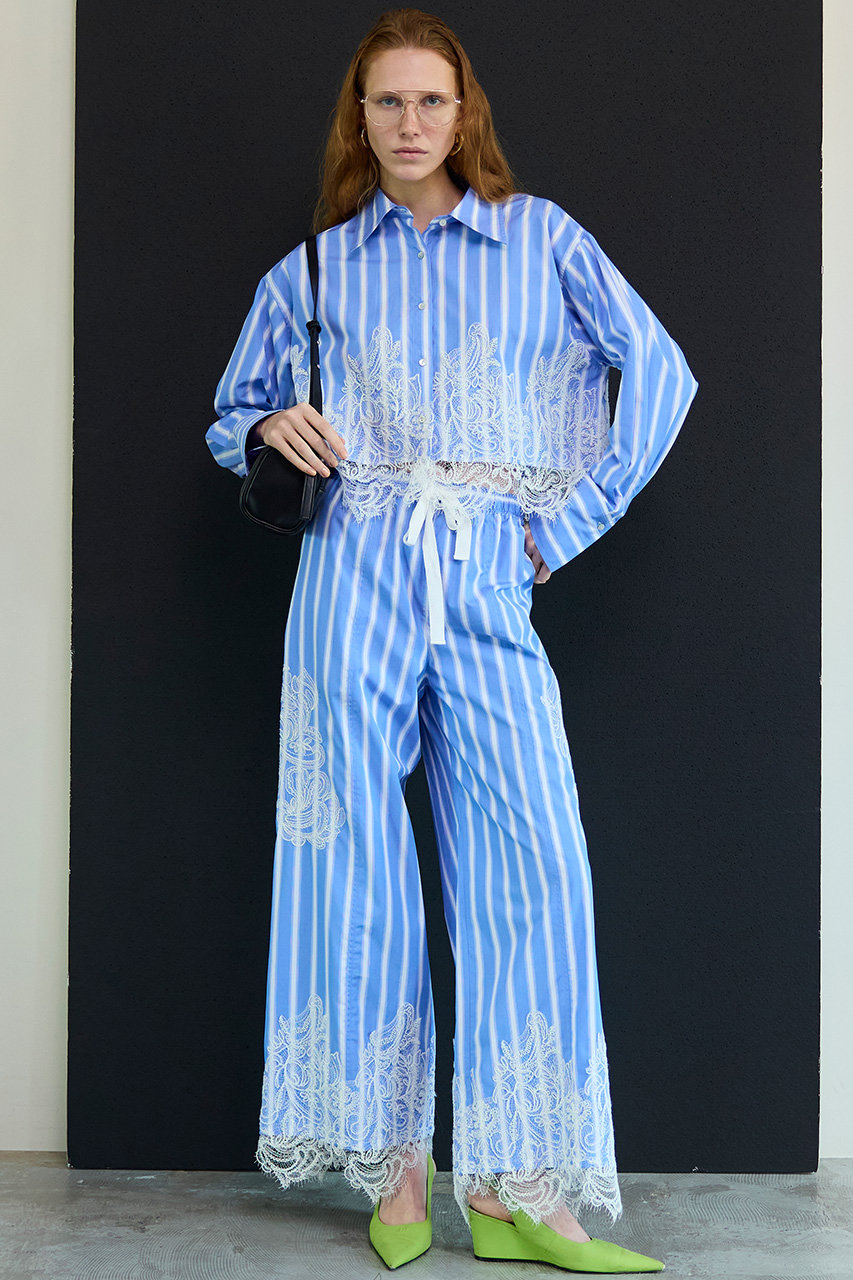 MAISON SPECIAL(メゾンスペシャル)｜Striped Lace Shirt/ワイド