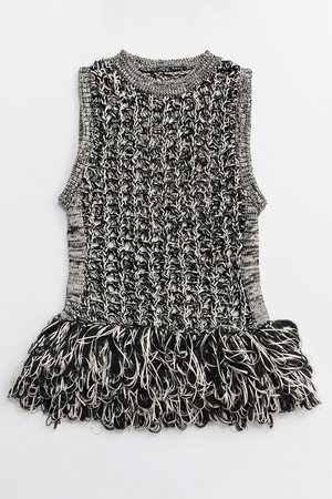 メゾンスペシャル/MAISON SPECIALの【予約販売】Fringe Mesh Vest/フリンジメッシュベスト(110400/110401)