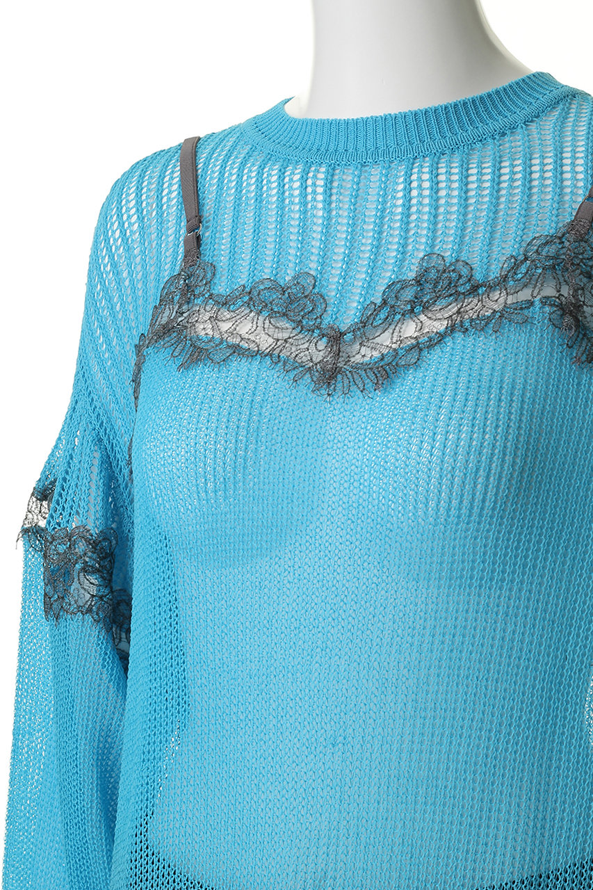 MAISON SPECIALレースコンビメッシュニットプルオーバー MAISON SPECIAL(メゾンスペシャル)｜Lace-Combi Mesh Knit Pullover