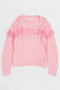 【予約販売】Lace-Combi Mesh Knit Pullover/レースコンビニットプルオーバー メゾンスペシャル/MAISON SPECIAL PNK(ピンク)