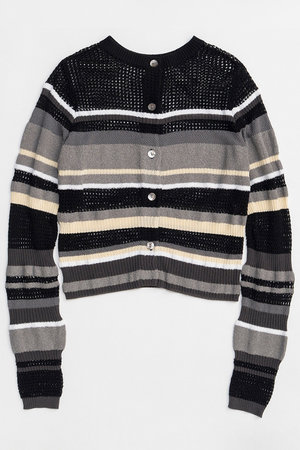 メゾンスペシャル/MAISON SPECIALの【予約販売】Mesh Border Cardigan/メッシュボーダーカーディガン(110300/110303)