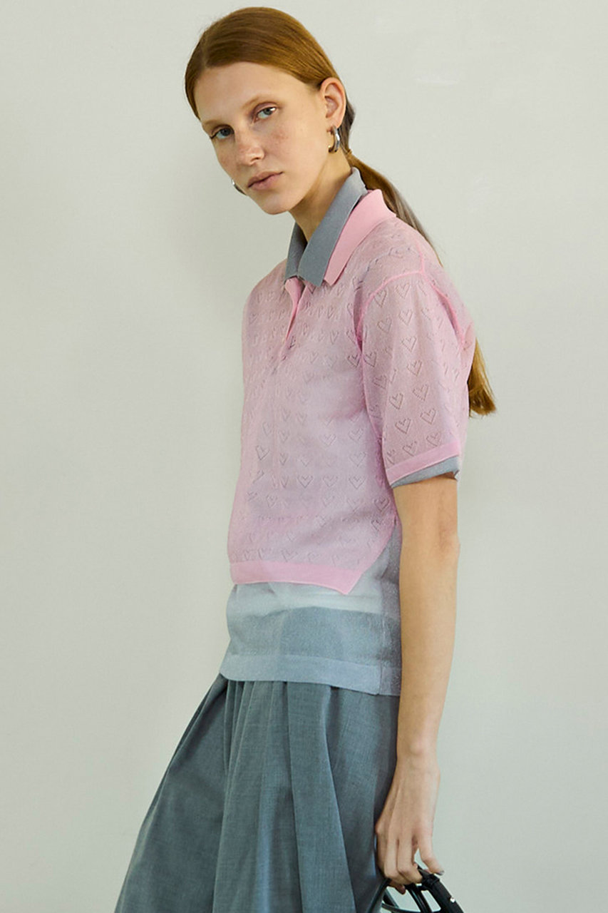 MAISON SPECIAL(メゾンスペシャル)｜Layered Sheer Knit Polo