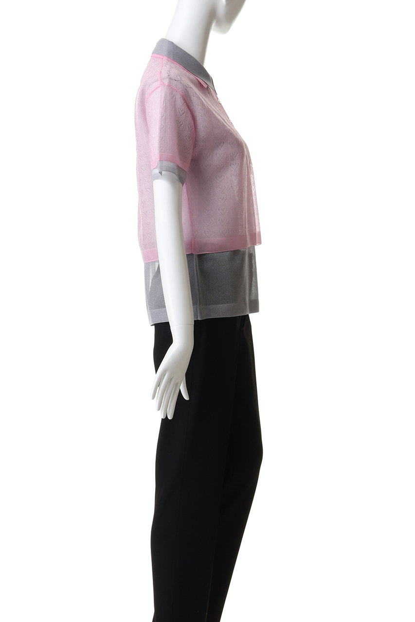 MAISON SPECIAL(メゾンスペシャル)｜Layered Sheer Knit Polo