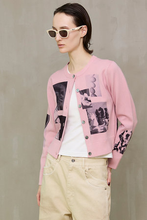 メゾンスペシャル/MAISON SPECIALの【予約販売】Photo Collage Compact Knit Cardigan/フォトコラージュコンパクトニットカーディガン(110300/110303)