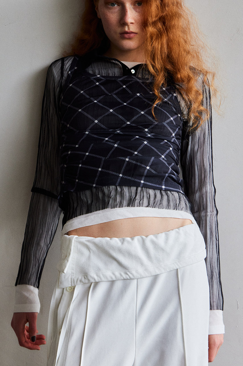 MAISON SPECIAL(メゾンスペシャル)｜Three-Piece Sheer Polo Top