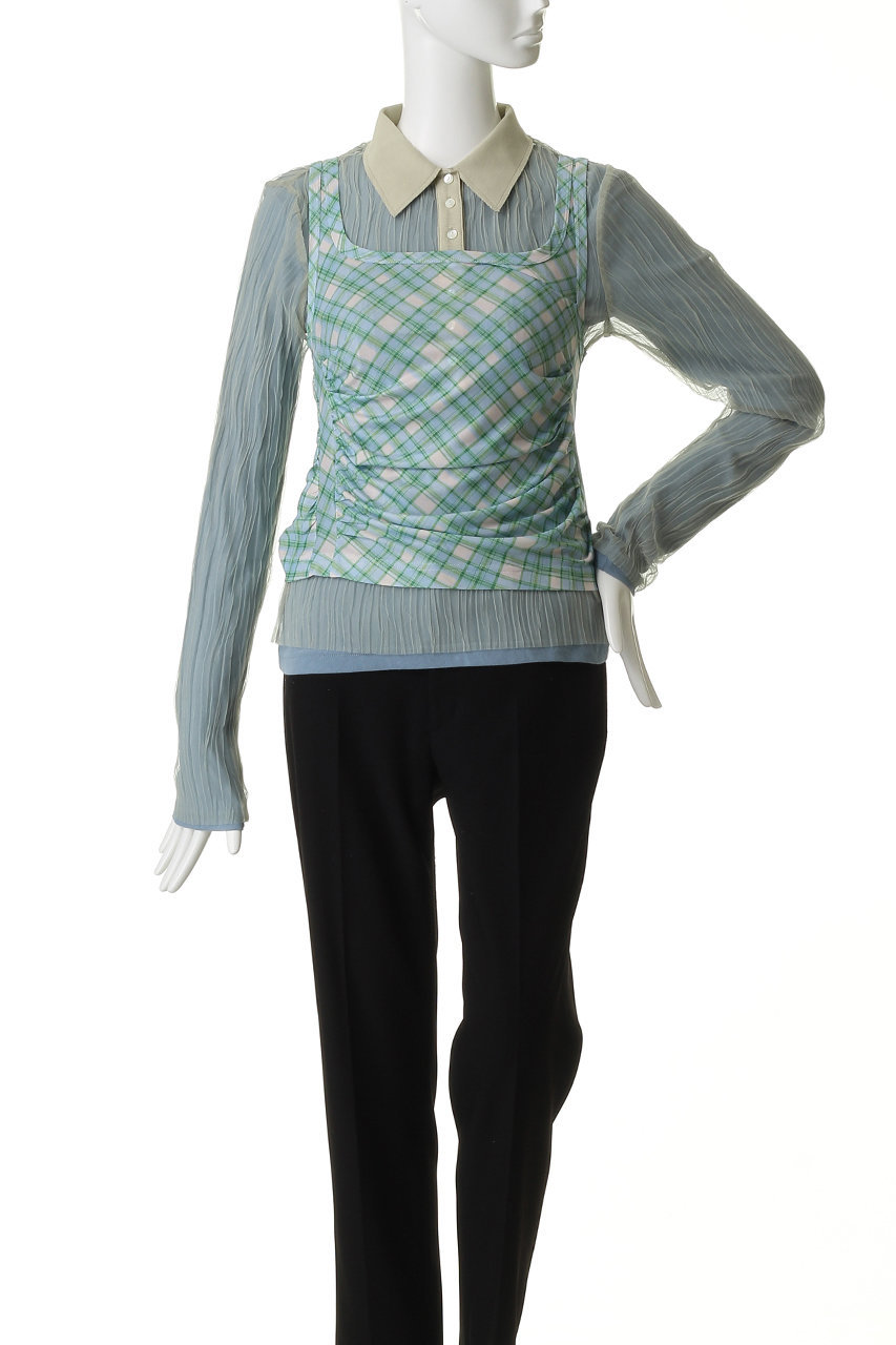 MAISON SPECIAL(メゾンスペシャル)｜Three-Piece Sheer Polo Top