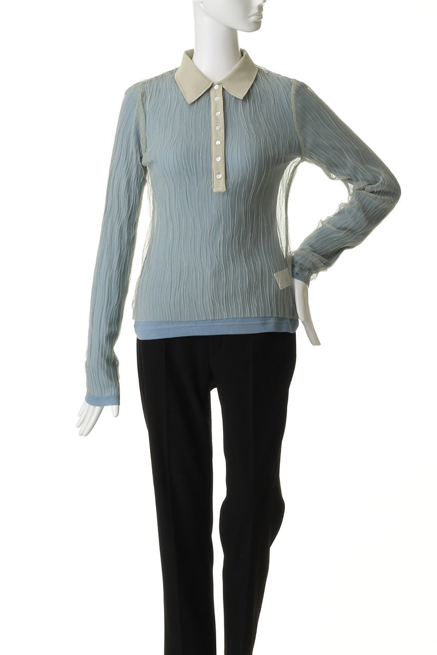 MAISON SPECIAL(メゾンスペシャル)｜Three-Piece Sheer Polo Top