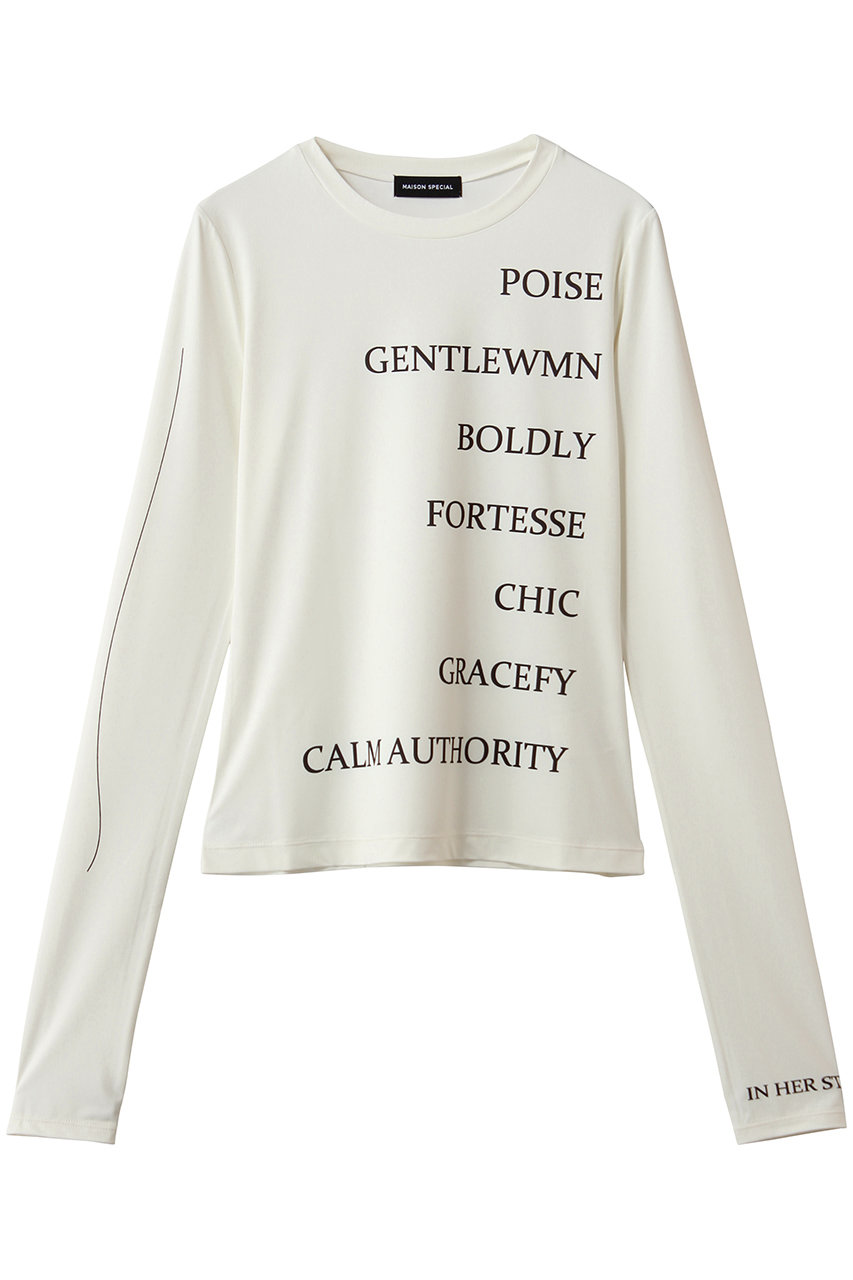 メゾンスペシャル/MAISON SPECIALのLogo Sheer Top/ロゴタイポスキューバトップ(WHT(ホワイト)/21261415203)