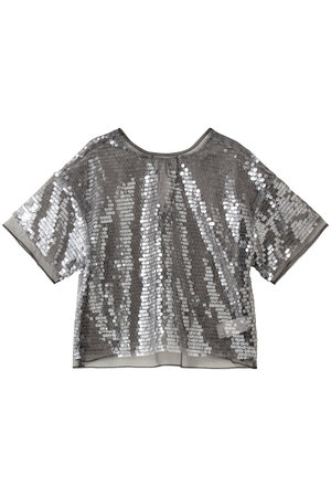 メゾンスペシャル/MAISON SPECIALのSheer sequins Over T-Shirt/シアースパンコールオーバーTシャツ(110100/110103)