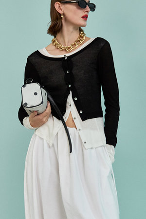 メゾンスペシャル/MAISON SPECIALの2WAY Neck Bicolor Comfort Top/2WAYネックバイカラーコンフィートップ(110100/110103)