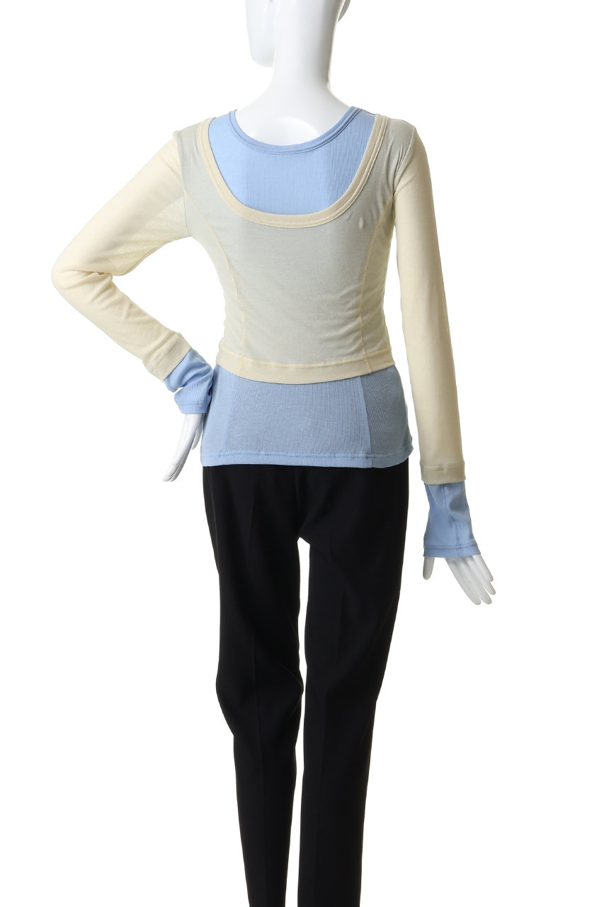 MAISON SPECIAL(メゾンスペシャル)｜2WAY Neck Bicolor Comfort Top