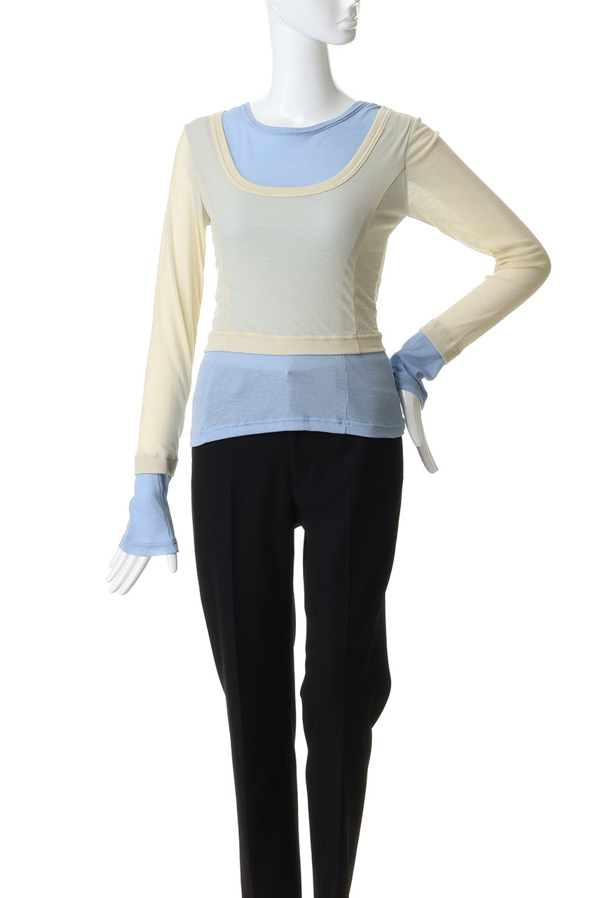 MAISON SPECIAL(メゾンスペシャル)｜2WAY Neck Bicolor Comfort Top