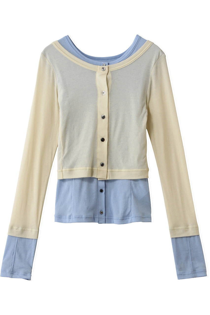 メゾンスペシャル/MAISON SPECIALの2WAY Neck Bicolor Comfort Top/2WAYネックバイカラーコンフィートップ(YEL(イエロー)/21261415302)