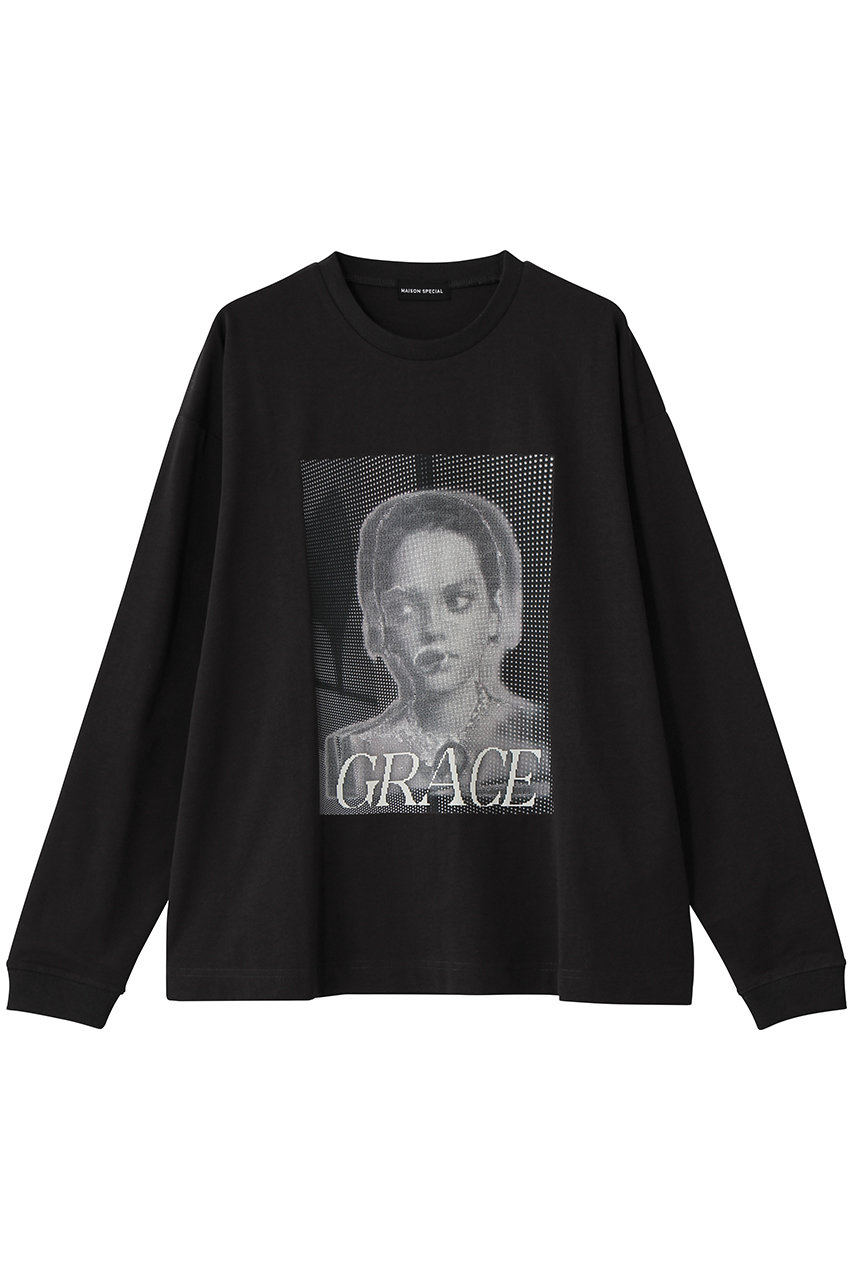 メゾンスペシャル/MAISON SPECIALのGRACE Print Long Tee/GRACEプリントロンTEE(C.GRY(チャコールグレー)/21261415304)