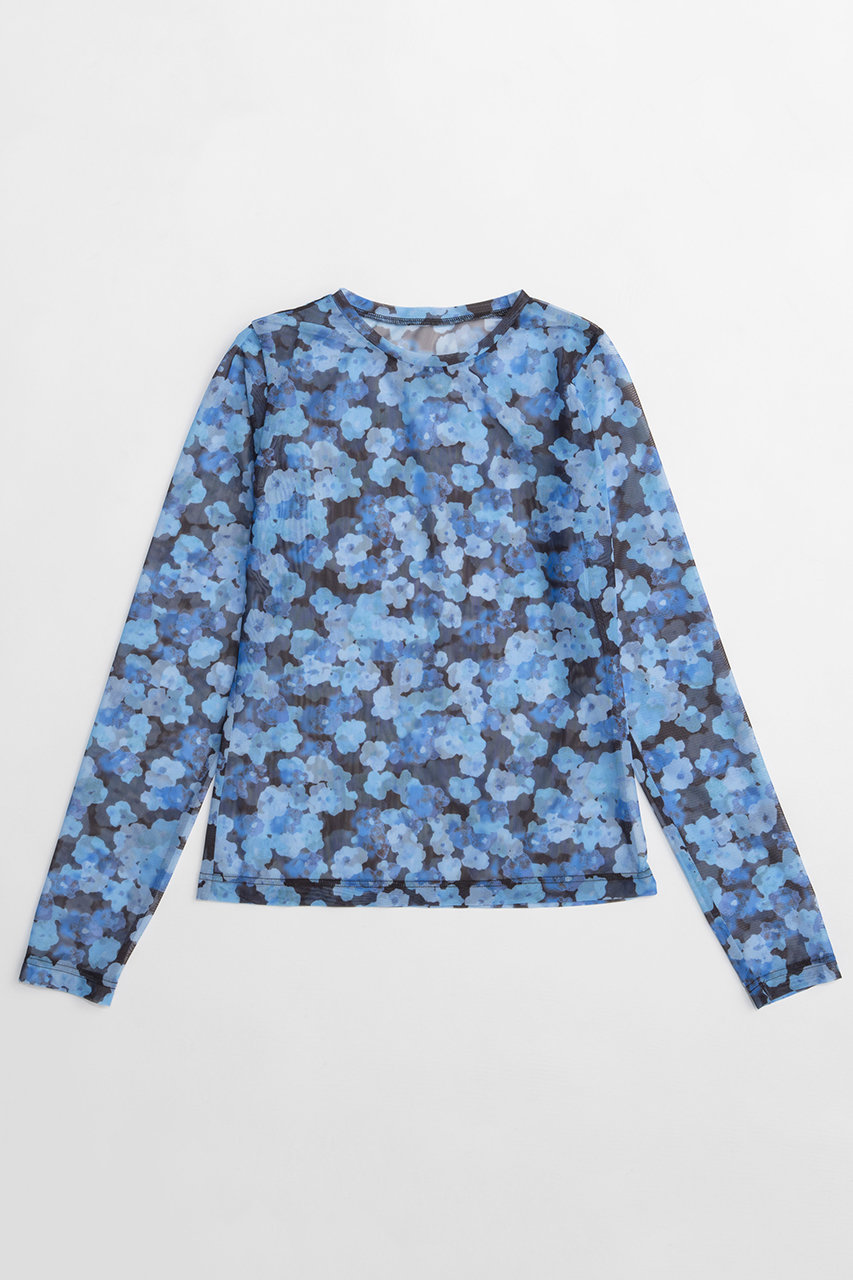 メゾンスペシャル/MAISON SPECIALの【予約販売】Flower Print Tops/ブラーフラワープリントトップス(BLU(ブルー)/21261415306)