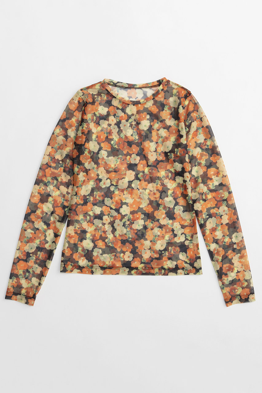 メゾンスペシャル/MAISON SPECIALの【予約販売】Flower Print Tops/ブラーフラワープリントトップス(ORG(オレンジ)/21261415306)