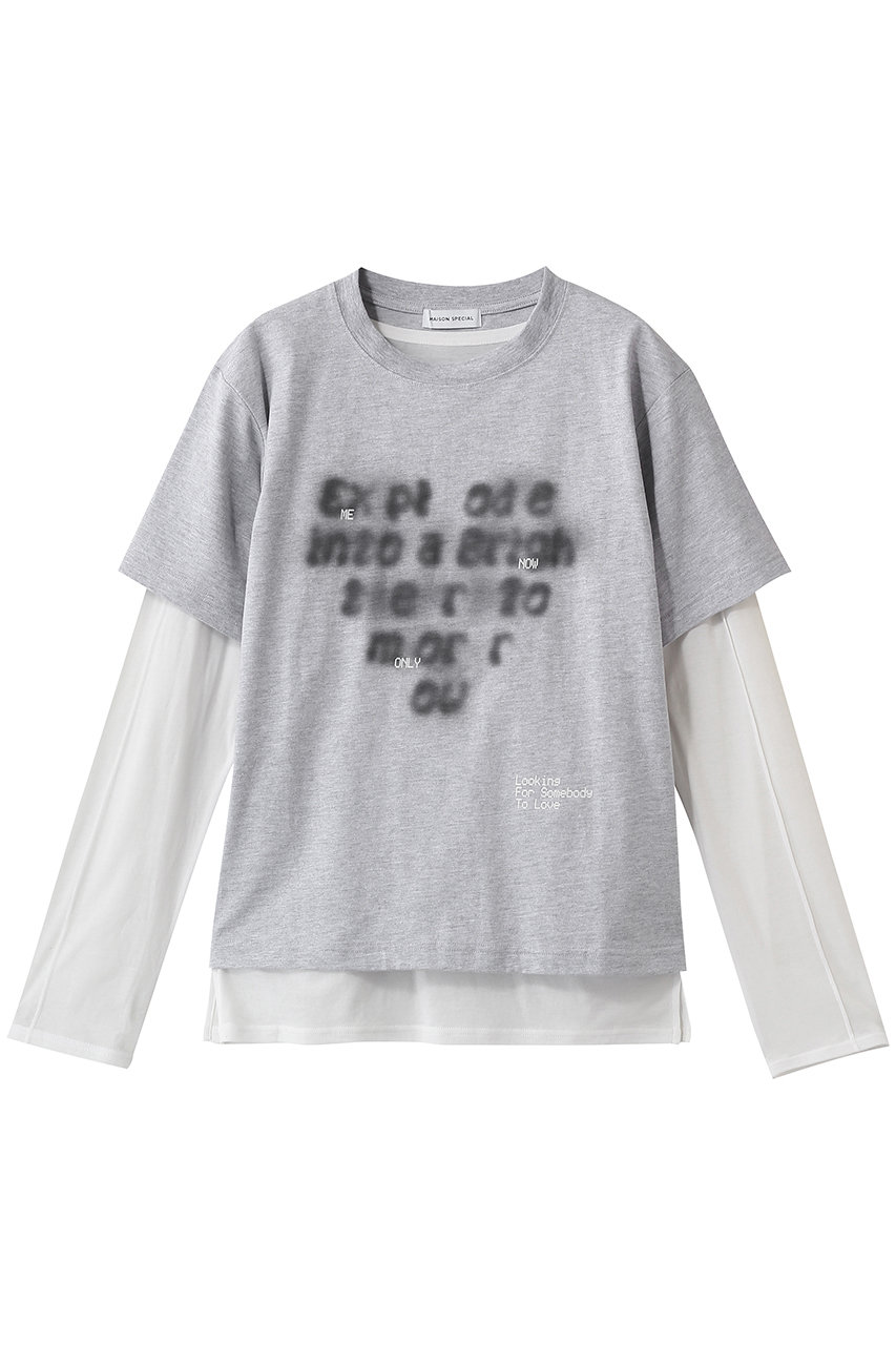メゾンスペシャル/MAISON SPECIALのOpen Heart Layered T-Shirt/オープンハートレイヤードTシャツ(GRY(グレー)/21261415703)