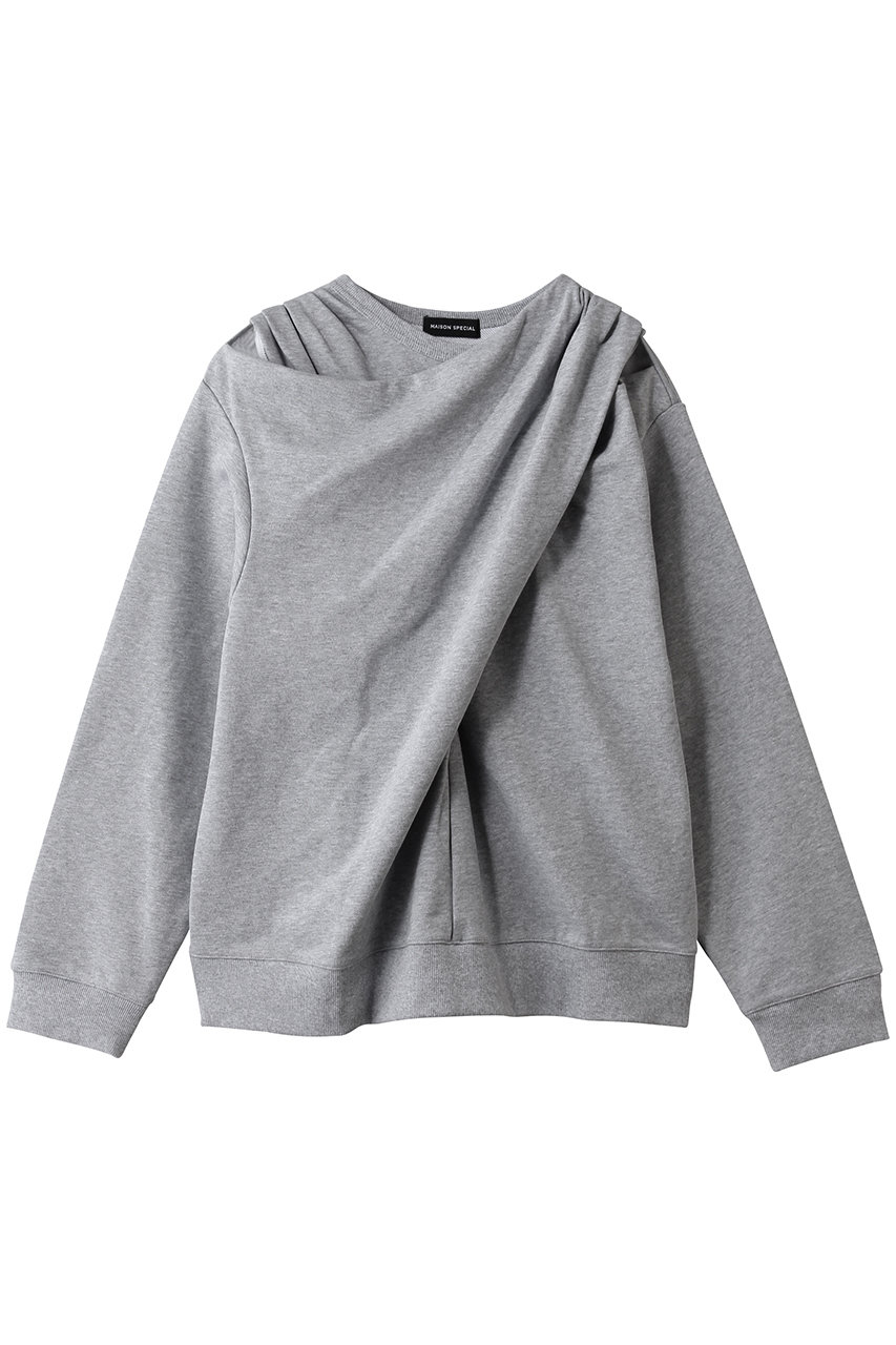 メゾンスペシャル/MAISON SPECIALのTwist Cut-Off Sweat Top/ツイストカットオフスウェットトップ(GRY(グレー)/21261415801)