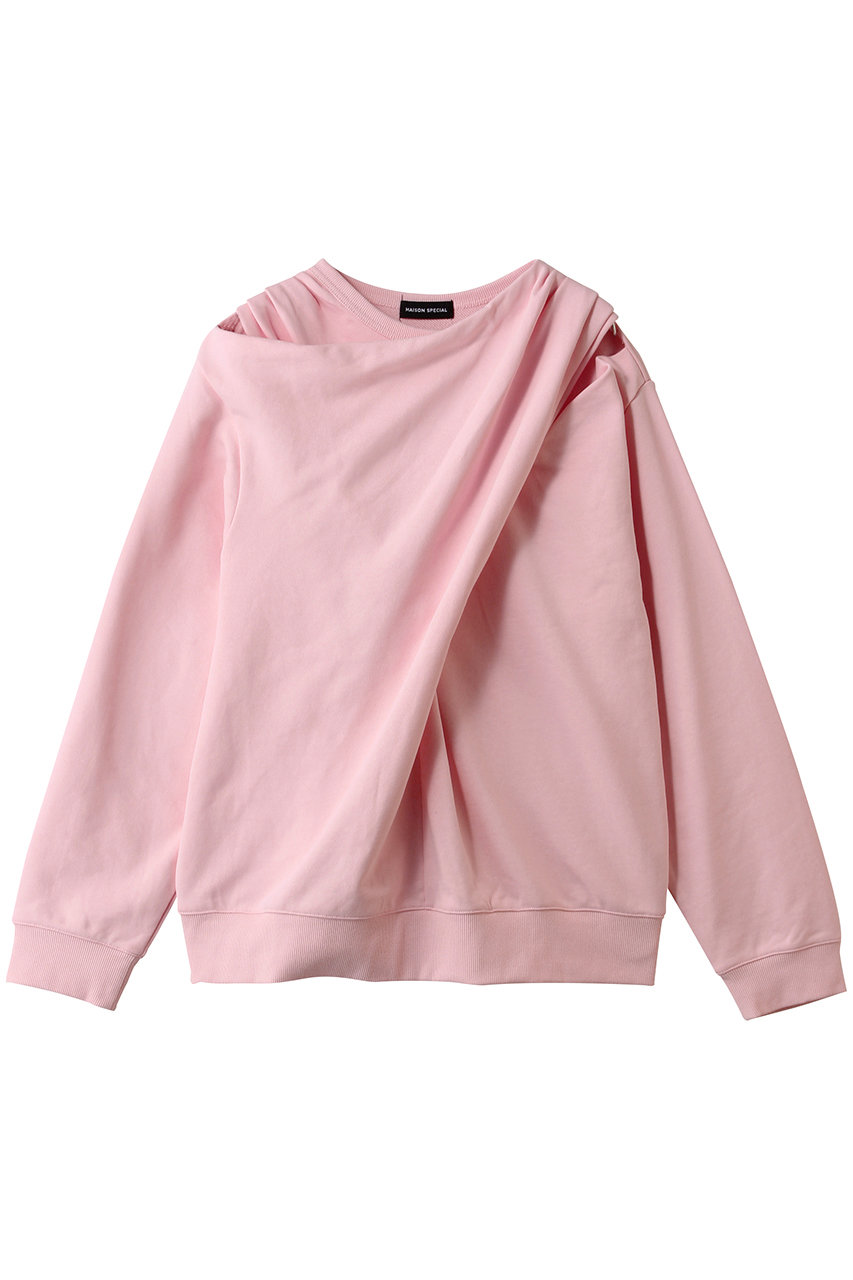メゾンスペシャル/MAISON SPECIALのTwist Cut-Off Sweat Top/ツイストカットオフスウェットトップ(PNK(ピンク)/21261415801)