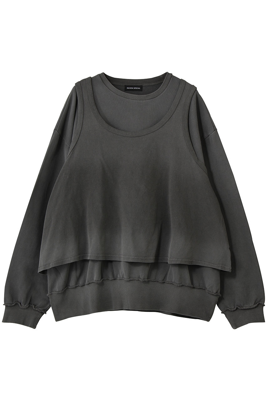 メゾンスペシャル/MAISON SPECIALのLayered Jersey Sweat Top/レイヤード天竺スウェットトップ(C.GRY(チャコールグレー)/21261415802)