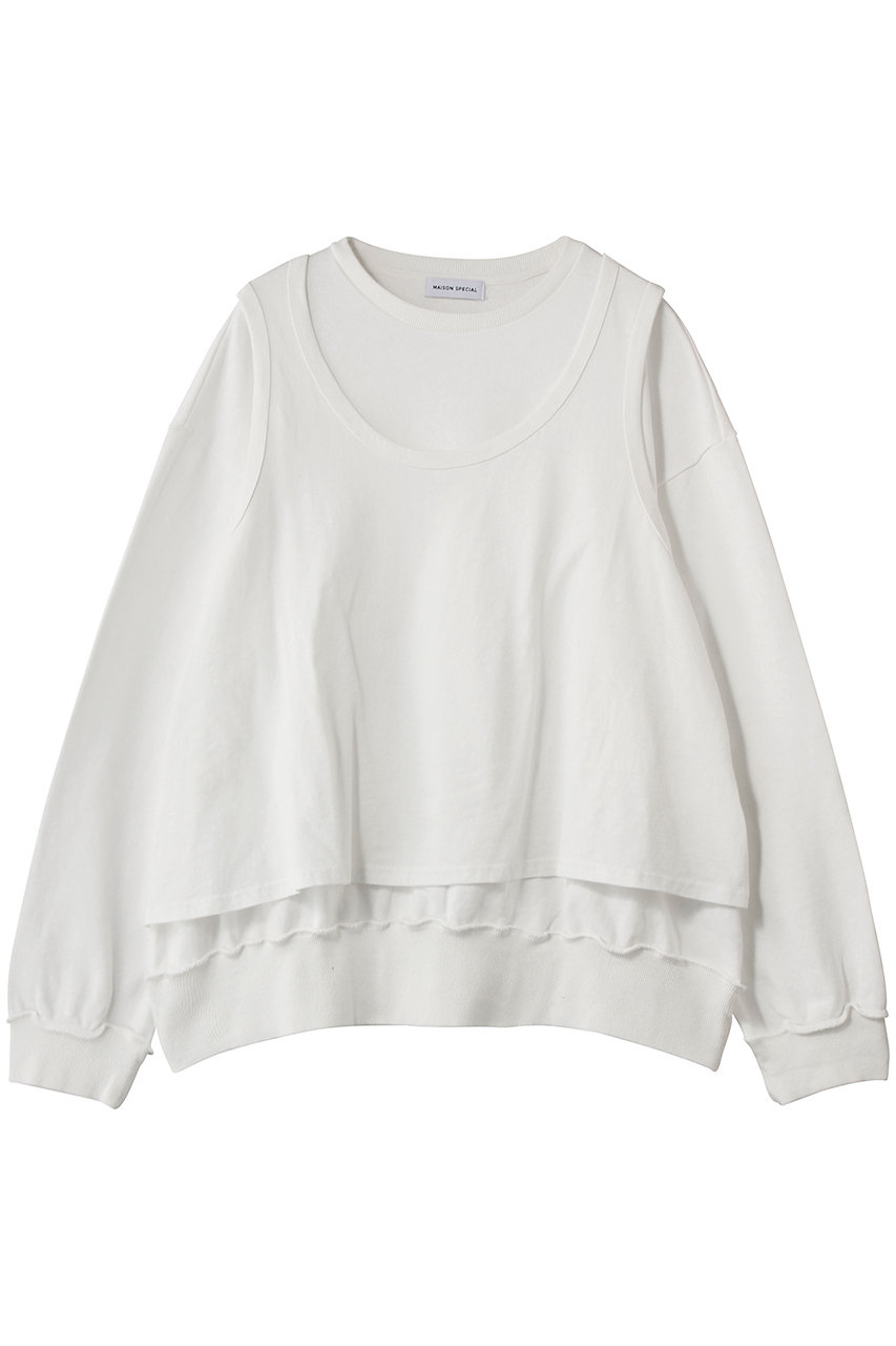 メゾンスペシャル/MAISON SPECIALのLayered Jersey Sweat Top/レイヤード天竺スウェットトップ(WHT(ホワイト)/21261415802)