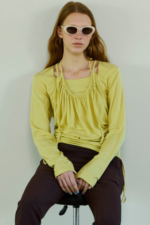 メゾンスペシャル/MAISON SPECIALのHalter Neck Layered Tops/ホルターネックレイヤードトップス(110100/110103)