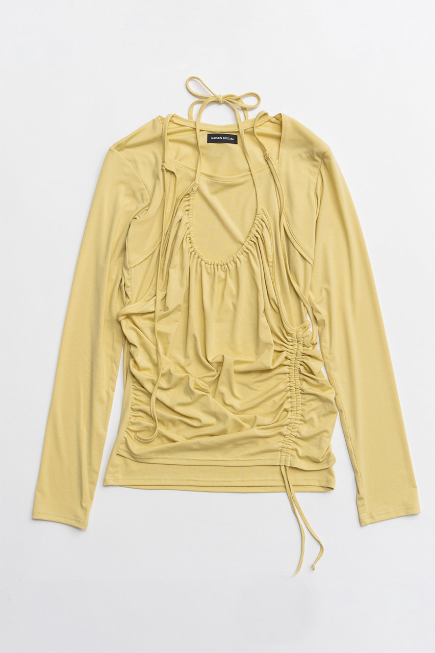 メゾンスペシャル/MAISON SPECIALのHalter Neck Layered Tops/ホルターネックレイヤードトップス(YEL(イエロー)/21261415804)