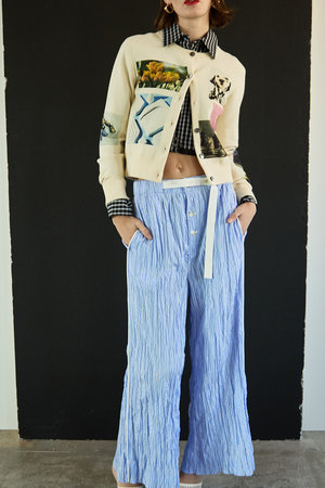 メゾンスペシャル/MAISON SPECIALのLines Stone Pajama Pants/ラインストーンパジャマパンツ(110600/110601)