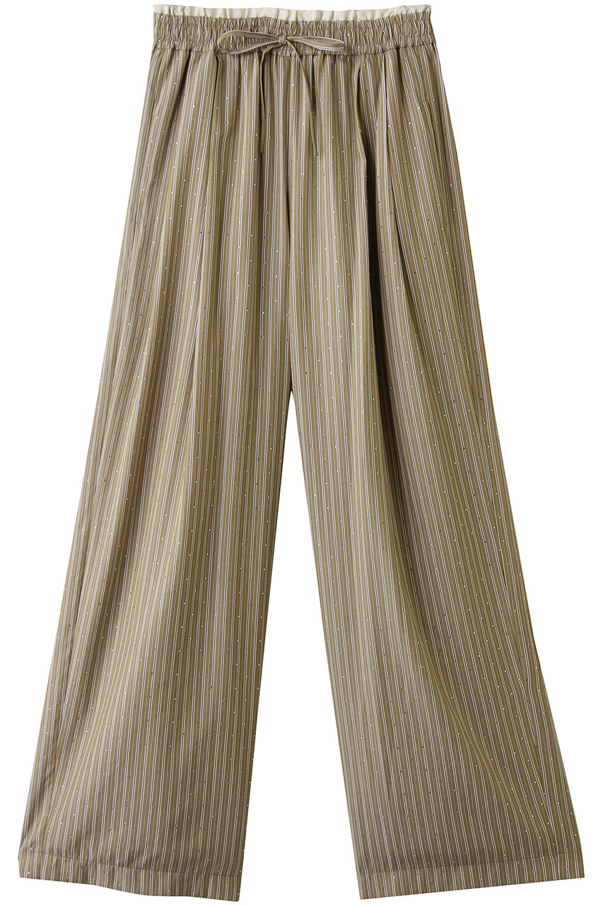 MAISON SPECIAL Lines Stone Pajama Pants/ラインストーンパジャマパンツ (BGE(ベージュ), 36) メゾンスペシャル ELLE SHOP