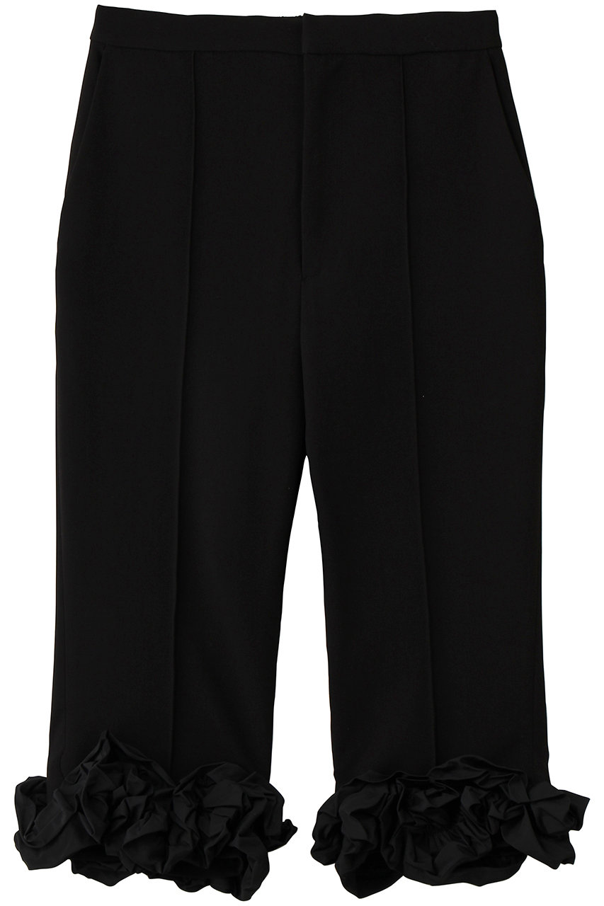 メゾンスペシャル/MAISON SPECIALのFlower Hem Capri Pants/フラワーヘムカプリパンツ(BLK(ブラック)/21261465205)